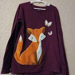 Wonder Nation Purple Long Sleeve with Fox and Butterfly